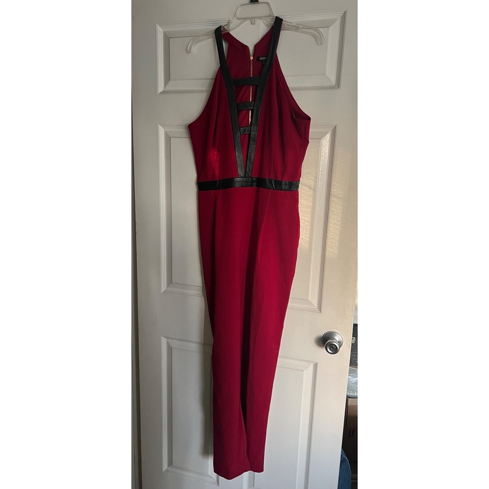 XOXO Red Plunging Romper